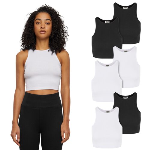 Urban Classics Ladies Organic Cropped Rib Top 2-Pack