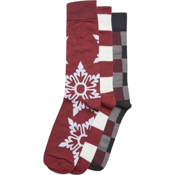 Urban Classics Christmas Snowflakes Socks 3-Pack
