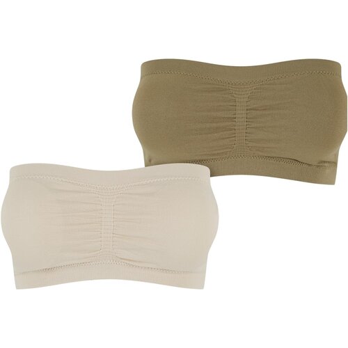 Urban Classics Ladies Pads Bandeau 2-Pack softseagrass+khaki XS