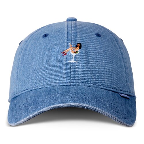 Djinns Dad Cap Coloured Girl Washed Denim