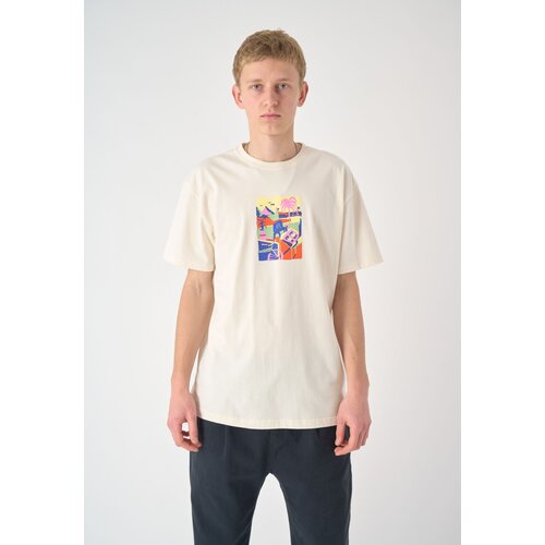 Cleptomanicx Boxy Tee Cycling Tours Raw Undyed S