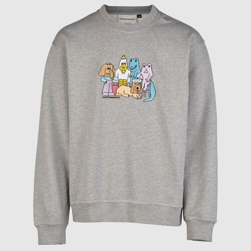 Cleptomanicx Boxy Crewneck The Gang Heather Gray XS