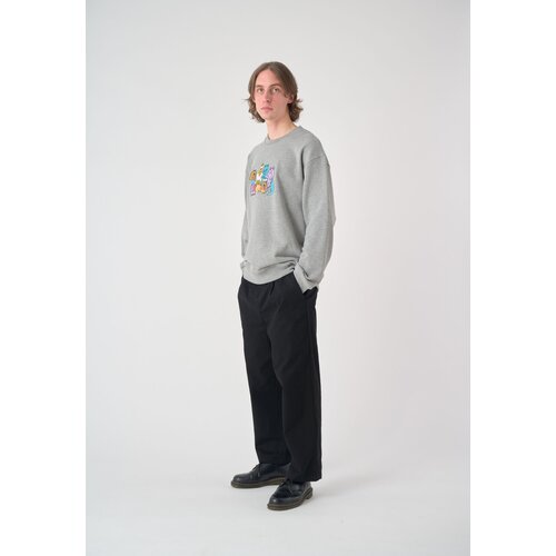 Cleptomanicx Boxy Crewneck The Gang Heather Gray XS