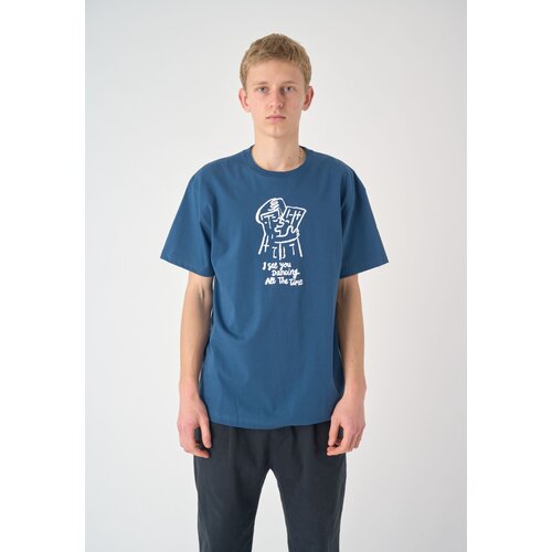 Cleptomanicx Boxy Tee Dancing Towers Ensign Blue S