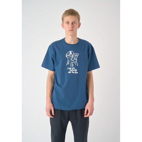 Cleptomanicx Boxy Tee Dancing Towers Ensign Blue XL