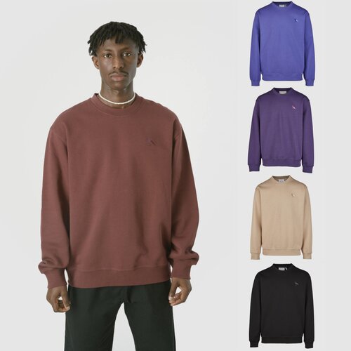 Cleptomanicx Boxy Crewneck Embro Gull Mono