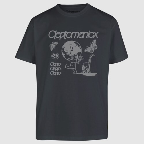 Cleptomanicx Boxy Tee Mystery Blue Graphite M