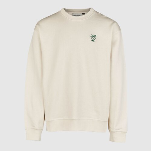 Cleptomanicx Boxy Crewneck Sketch Gull Raw Undyed XXL