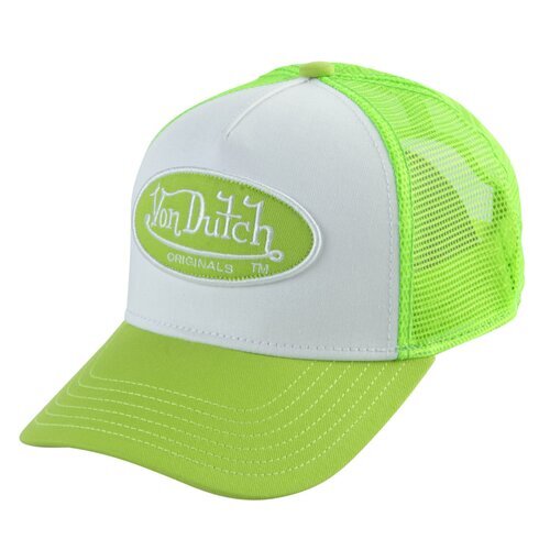Von Dutch Originals Trucker Cap Boston - Cotton Twill White/Green