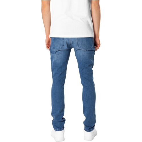 Urban Classics Slim Fit Knee Cut Denim Pants blue washed 36