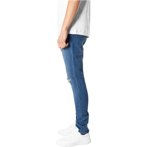 Urban Classics Slim Fit Knee Cut Denim Pants blue washed 36