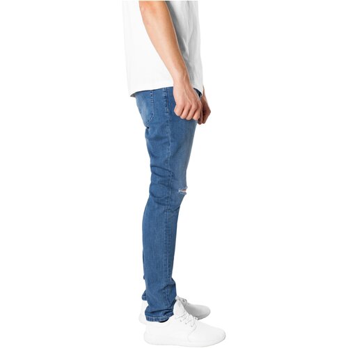 Urban Classics Slim Fit Knee Cut Denim Pants blue washed 36