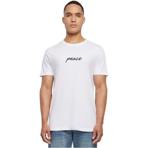 Mister Tee Peace Wording EMB Tee white L