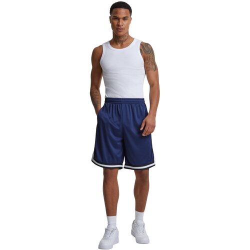 Urban Classics Stripes Mesh Shorts darkblue/black/white XXL