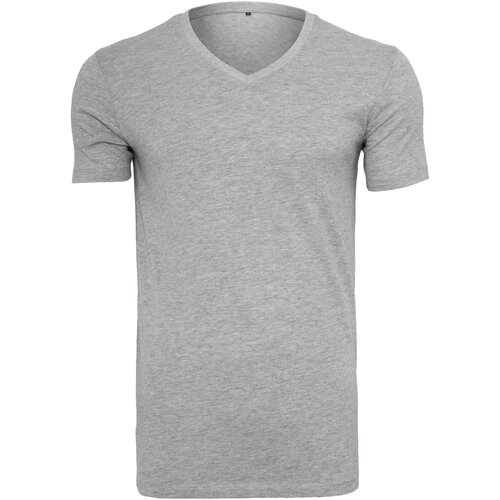 Build your Brand Light T-Shirt V-Neck heather grey XXL