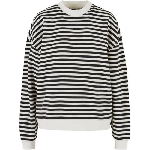 Urban Classics Ladies Oversized Striped Crewneck black/whitesand S