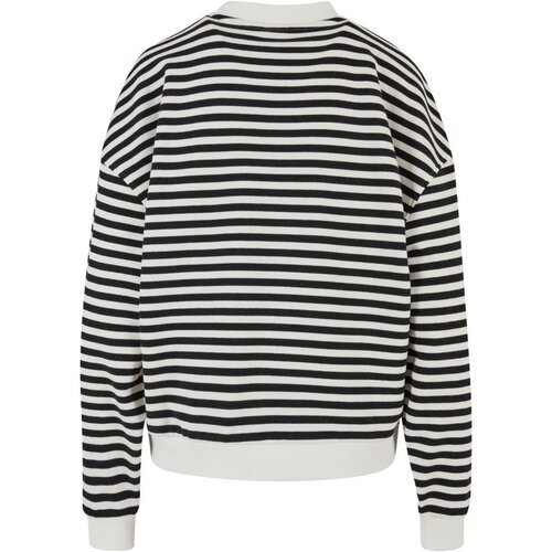 Urban Classics Ladies Oversized Striped Crewneck black/whitesand S