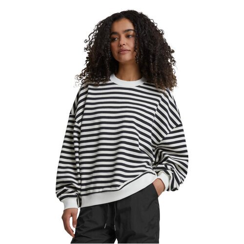 Urban Classics Ladies Oversized Striped Crewneck black/whitesand S