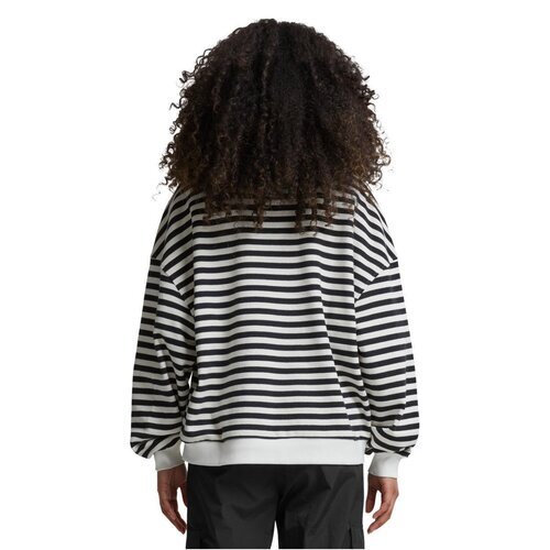 Urban Classics Ladies Oversized Striped Crewneck black/whitesand S