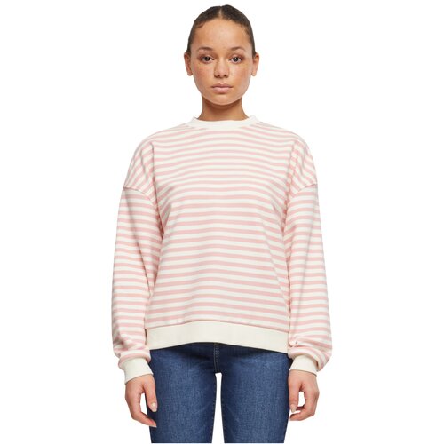 Urban Classics Ladies Oversized Striped Crewneck lemonadepink/whitesand XXL