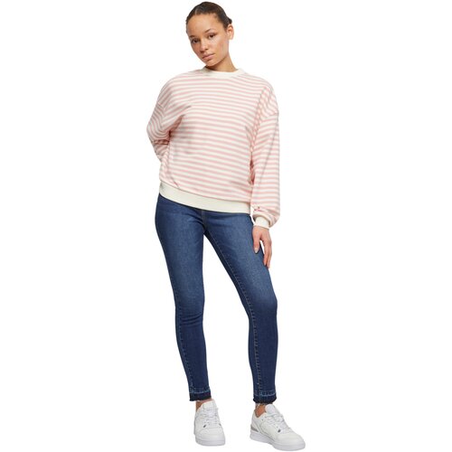 Urban Classics Ladies Oversized Striped Crewneck lemonadepink/whitesand XXL