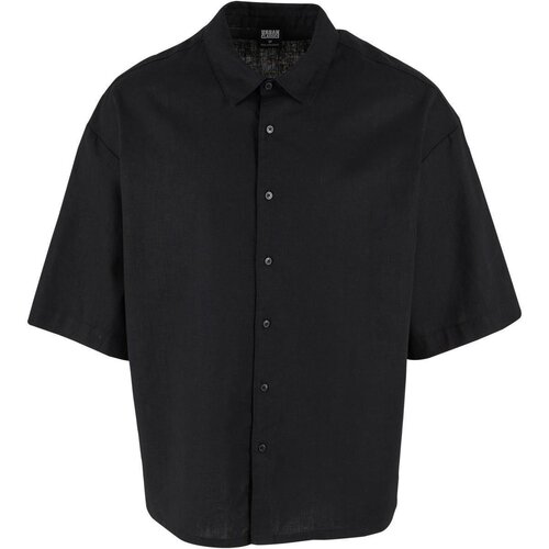 Urban Classics Boxy Cotton Linen Shirt black XL