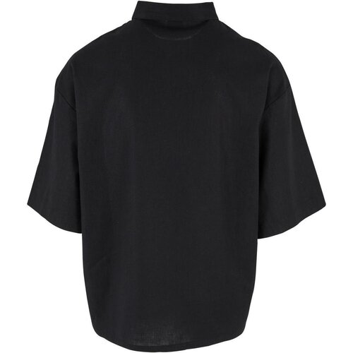 Urban Classics Boxy Cotton Linen Shirt black XL