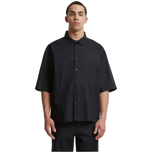 Urban Classics Boxy Cotton Linen Shirt black XL