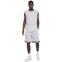 Urban Classics Striped Mesh Shorts white/black XXL