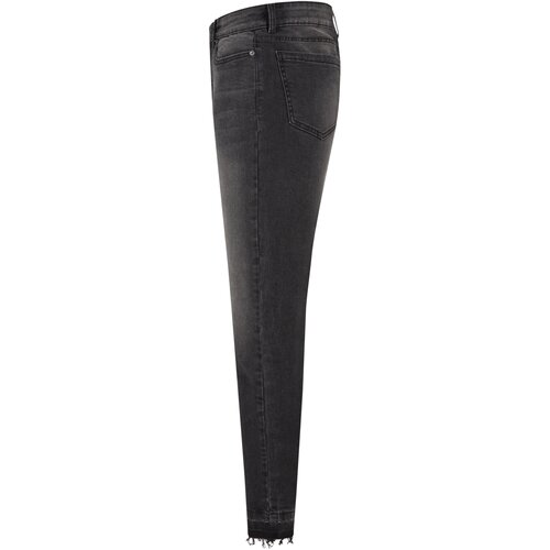 Urban Classics Ladies Skinny High Waist Open Hem Jeans black washed 26