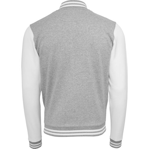 Build your Brand Sweat College Jacket h.grey/white XXL