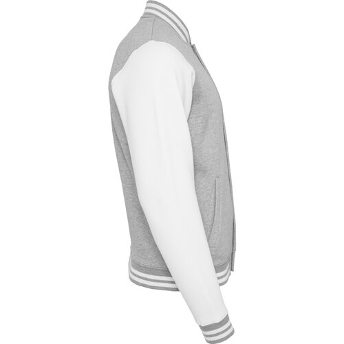 Build your Brand Sweat College Jacket h.grey/white XXL