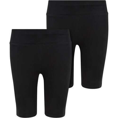 Urban Classics Kids Girls High Waist Cycle Shorts 2-Pack black+black 110/116