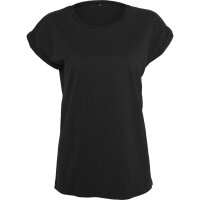 Build your Brand Ladies Extended Shoulder Tee black S