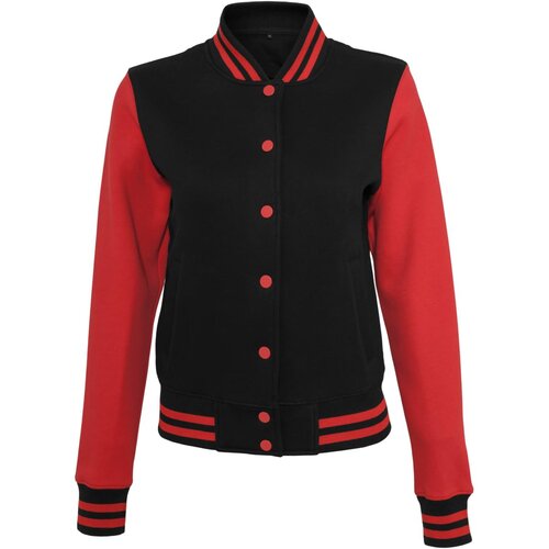 Build your Brand Ladies Sweat College Jacket blk/red L