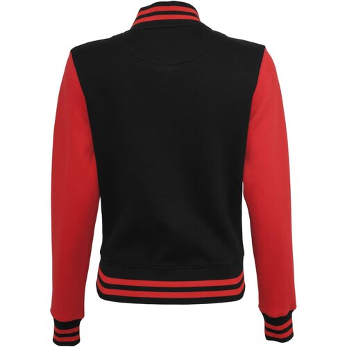 Build your Brand Ladies Sweat College Jacket blk/red L