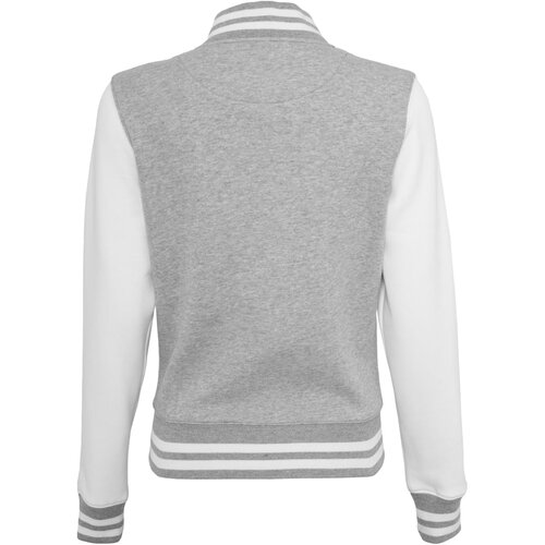 Build your Brand Ladies Sweat College Jacket h.grey/white XS