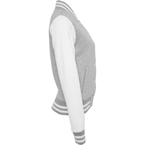Build your Brand Ladies Sweat College Jacket h.grey/white XS