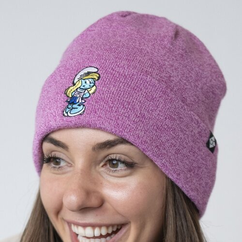 Bavarian Caps Stick-Haum Schlumpfine Beanie One Size pink