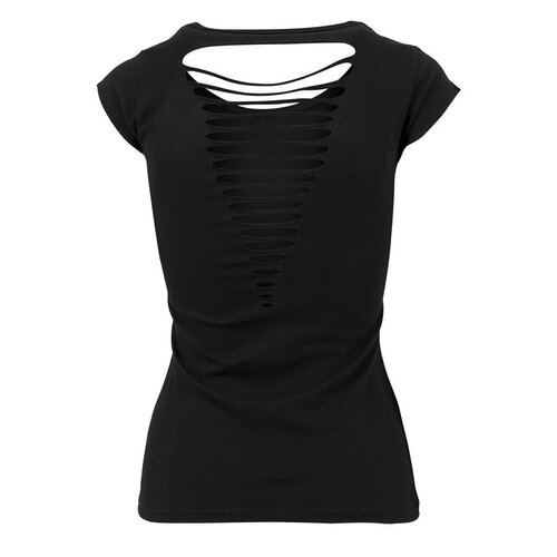 Build your Brand Ladies Back Cut Tee black S