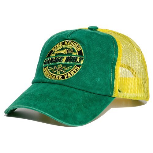 King Kersoin - HFT Trucker Mesh Cap Herren Vintage 2024 Vintage Garage Built Green & Yellow