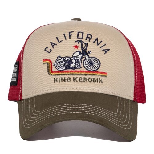 King Kersoin - HFT Trucker Mesh Cap Herren Vintage 2024 Ride Free live Free Off White/Green