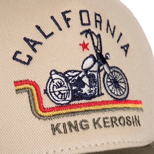 King Kersoin - HFT Trucker Mesh Cap Herren Vintage 2024 Ride Free live Free Off White/Green