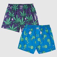 Lousy Livin 2Pack Boxershorts Weedy & Bro   Purple Blue M