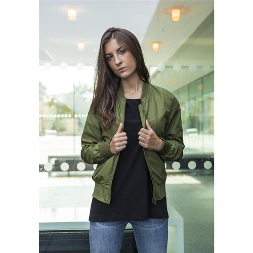 Build your Brand Ladies Nylon Bomber Jacket olive XS