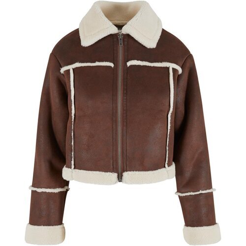 Urban Classics Ladies Shearling Jacket brown/whitesand XXL