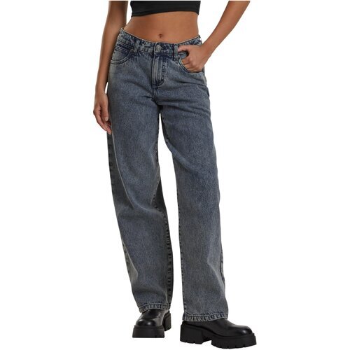 Urban Classics Ladies Mid Waist 90s Jeans dirty washed 28