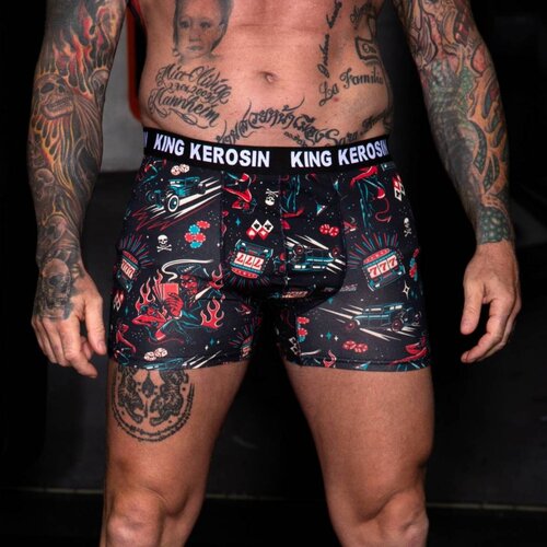 King Kerosin Herren Boxershorts Rockabilly Devil  Black M