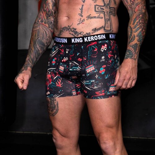 King Kerosin Herren Boxershorts Rockabilly Devil  Black M