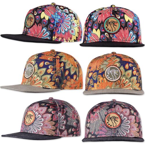 Djinns 6 Panel Snapback Cap Peacock Linen